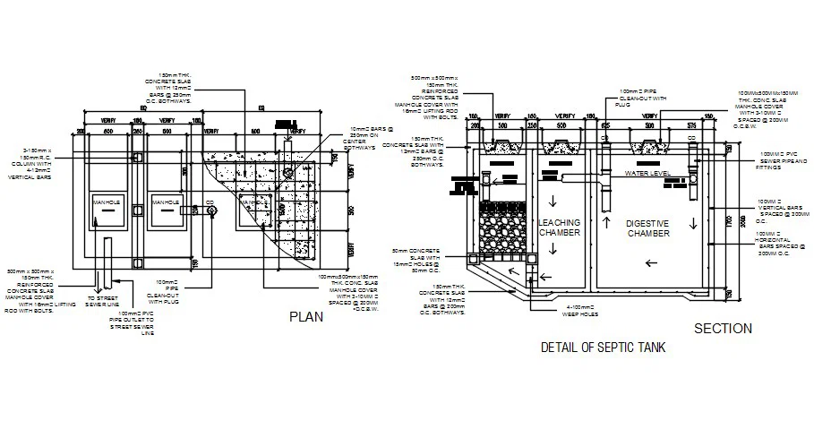 AutoCAD ortamında hazırlanmış renkli katmanlı ve kotlu altyapı As-Built proje kesiti
